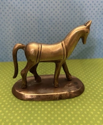 Vintage Brass Handcrafted Decorative Horse Figurine 3.5” L x 1.5 W x 3” T - Image 1 of 4