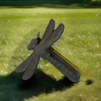 "Llama de puerta de libélula de hierro fundido vintage 5,75 x 6"" decoración rústica de granja" Foto 1 de 4