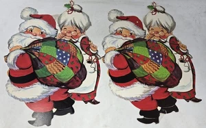 2 Eureka De Colección Papel Troquelado Cartón Vacaciones Navidad Santa Sra. Claus Decoración - Imagen 1 de 2