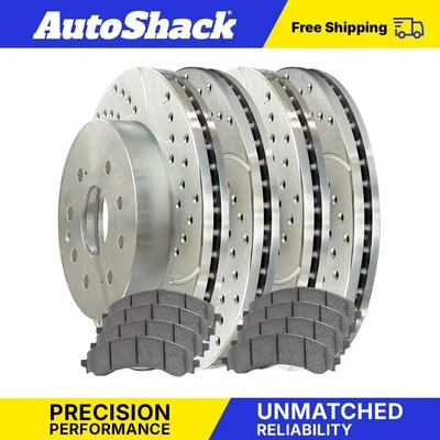 Front Rear Drilled Slotted Brake Rotors Ceramic Pads for 2025 GMC Sierra 2500 HD - Image 1 of 4