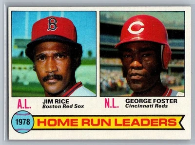 1979 TOPPS 1978 HOME RUN LEADERS - JIM RICE / GEORGE FOSTER #2 NM/MT - Image 1 of 2