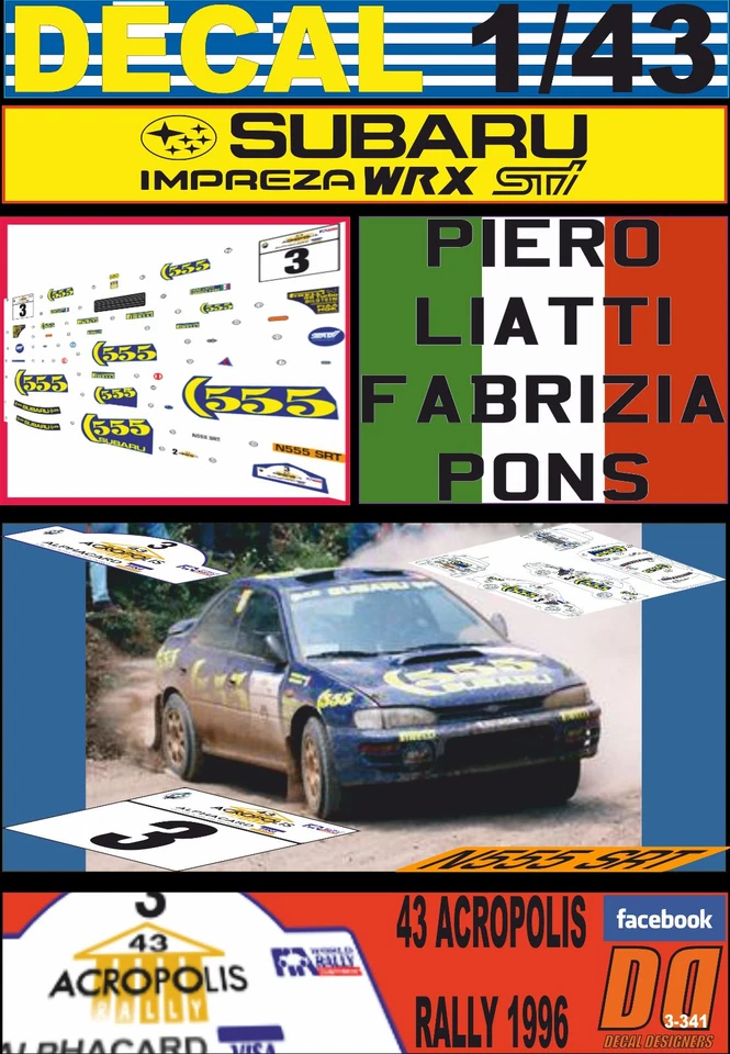 DECAL 1/43 555 P.LIATTI ACROPOLIS R. 1996 4th (08) - Image 1 of 1