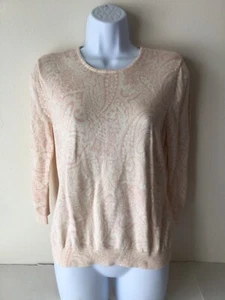 Chaps Damen Pullover Größe M Rosa Creme 100% Baumwolle - Bild 1 von 9