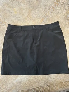 Eddie Bauer Skort/Skirt Black Size 16 Pockets Stretchy Waist 38” Length 18” - Picture 1 of 6