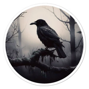 Krähe Rabe Nacht Wald, Vinyl Aufkleber Sticker, Indoor Outdoor, 3 Größen, #9711 - Bild 1 von 1