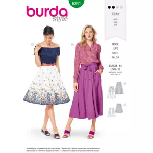 BURDA 6341 MISSES SKIRT Sewing Pattern Sizes 8 - 18 Skill: EASY - Picture 1 of 4