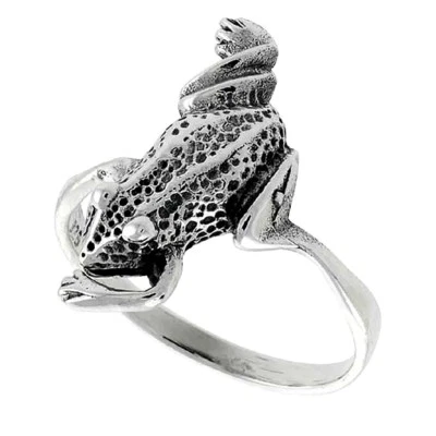 Anello In Argento Sterling Con Rana - Immagine 1 di 2