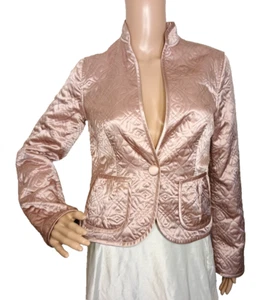 Banana Republic NWT Blazer Pink Quilted Silk Classic Jacket Women’s XS T27 - Picture 1 of 15