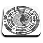 Square MDF Magnets - BW - Earth Globe Flags Map Travel  #41901
