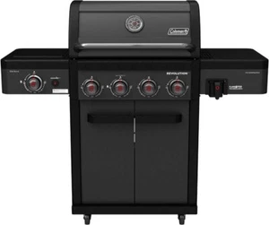 Coleman Revolution 4 Burner Freestanding LPG BBQ+Side Burner Black Matte REV4BMA - Picture 1 of 8