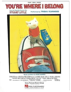 1999 TRISHA YEARWOOD Sheet Music YOU'RE WHERE I BELONG from STUART LITTLE - Picture 1 of 10