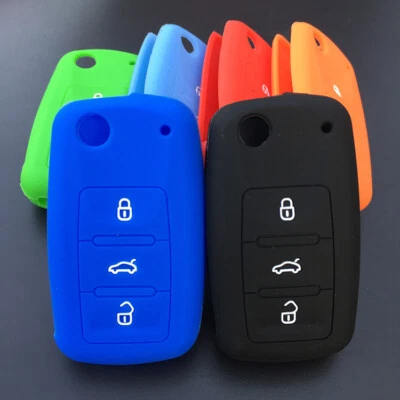 Fit VW Golf GTI Jetta Amarok Passat 3 Button Remote Key Fob Silicone Case Cover - Image 1 of 3