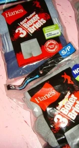 NEW Boys Youth small  S 6-8  tagless boxer briefs Hanes 2 packages 6 pairs NIP - Picture 1 of 1