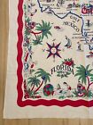 Vintage Tablecloth Florida Map Souvenir 47 x 50 Pre-Disney