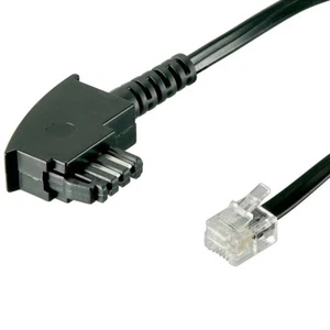 20m TAE-F Kabel telefoniczny Kabel płaski 1x RJ11 na wtyczkę TAEF 6P4C długi czarny - Zdjęcie 1 z 1