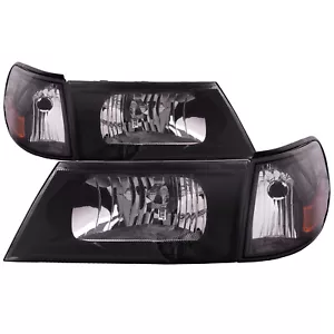 For 03-04 Grand Marquis/Marauder Headlights With Side Marker Lights Black Kit - Bild 1 von 5