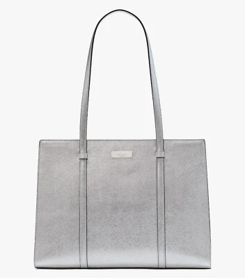 Новая большая сумка-тоут Kate Spade Kenzie металлик лунный свет - Изображение 1 из 4