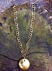 STERLING SILVER GOLD DISC MEDALLION NECKLACE