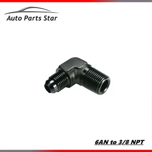 -6 AN to 3/8 NPT Fitting Black Male 90° Degree Elbow Adapter HIGH QUALITY! - Bild 1 von 4