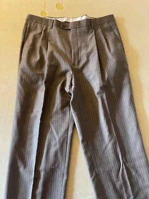 BACHRACH 100% Lana Beige Vestido Pantalones Plisados Puños 38/sin dobladillo 44 Nuevo con Etiquetas $125 Foto 1 de 4