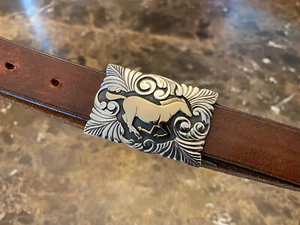 James Reid 14k Gold .925 sterling Rare Mustang Buckle - Picture 1 of 6