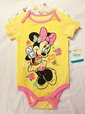 Niñas Disney Minnie Mouse Body Paquete de 2 Talla 18M Bonito Nuevo Lindo Conjunto Foto 1 de 4