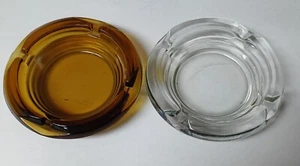 Vintage ashtrays 1 Amber And 1 Clear - Picture 1 of 2