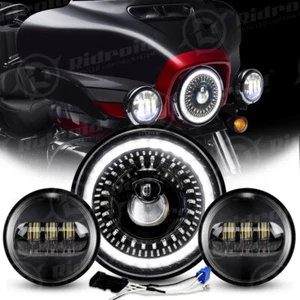 Faro LED de 7" Halo DRL y luces de paso para Harley Electra Glide Ultra Limited - Imagen 1 de 24