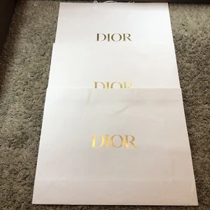 Authentic Dior Large White Shopping Bags 3 Gift Tote - 25" x 20" x 7.25" Job Lot - Picture 1 of 17