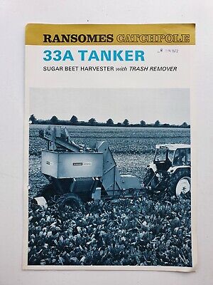 Ransomes Catchpole 33a Tanker Sugar Beet Harvester Sales Brochure • 4.99£