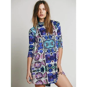 168 $ Free People psychedelisches Blumenkleid XS Festival Party Rave Art Fun Boho - Bild 1 von 12