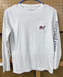 Vineyard Vines  Long Sleeve Christmas White T-Shirt Youth Size M 12/14 - Picture 1 of 5