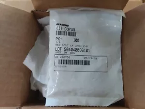 1/4 bolt size split lock washer zinc plated (1) pkg of (100) Grainger branded - Picture 1 of 2