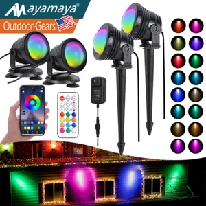Smart Outdoor Spot Lights Waterproof RGB Landscape Lighting for Yard Xmas Decor - Picture 1 of 15