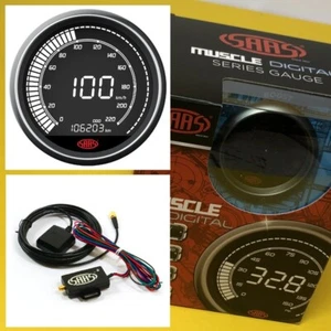 SAAS Muscle Digtal SG41263 Speedometer 220 KPH + GPS antanae 89mm 3-1/2" - Picture 1 of 6