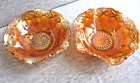 Carnival Glass Bon Bon Dishes X 2 - Each 6" Diameter - Marigold - Great Cond