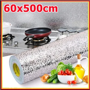 Wandschutzfolie Selbstklebend Aluminium 60cm×500cm Hitzebeständige Küchenfolie - Bild 1 von 19
