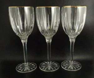 3 Gorham Crystal Sundance Gold Water Glasses   - Picture 1 of 4