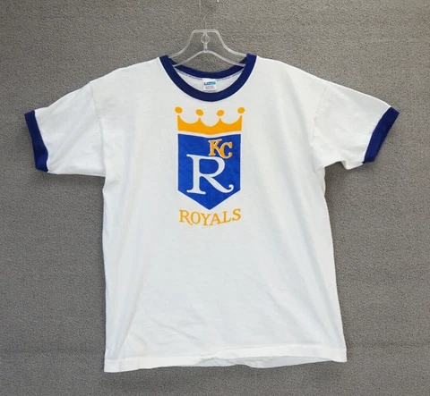 Vintage Champion KC Kansas City Royals White Graphic Tee T-Shirt Large Cover