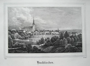 Hochkirch Bukecy Sachsen alte Lithographie aus Saxonia 1835-1841 - Picture 1 of 1