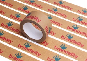 Custom Paper Tape Bespoke Printed Branded Logo Packaging 50mm x 50m - 1-3 Colour - Picture 1 of 10