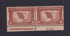 1904 Louisiana Purchase Sc 327 10c MNH OG plate number & imprint pair (TD - Picture 1 of 2