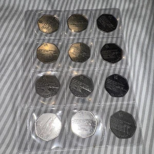 12 X Moneda de 50p de remo de juego limpio olímpico 2011 circulada - Imagen 1 de 3