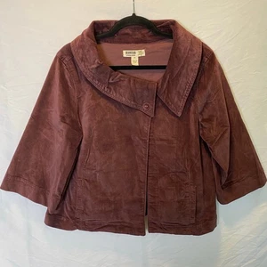 Jeanstar Damen Arielle samtige Jacke Medium 3/4 Arm cropped breiter Kragen Y2K - Bild 1 von 10