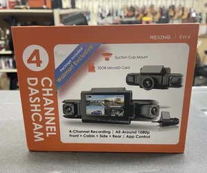 REXING RW4 4 Channel Dash Cam 1080p Front Cabin Side Rear Black - Picture 1 of 2