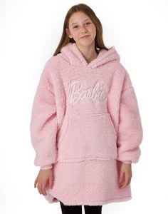 Barbie Pink Logo Blanket Hoodie Girls - Picture 1 of 11