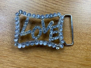 Rechteckige Gürtelschnalle Strass "LOVE" - Bild 1 von 3