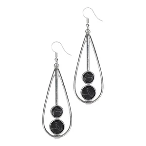 Paparazzi NATURAL NOVA black earrings - Picture 1 of 2