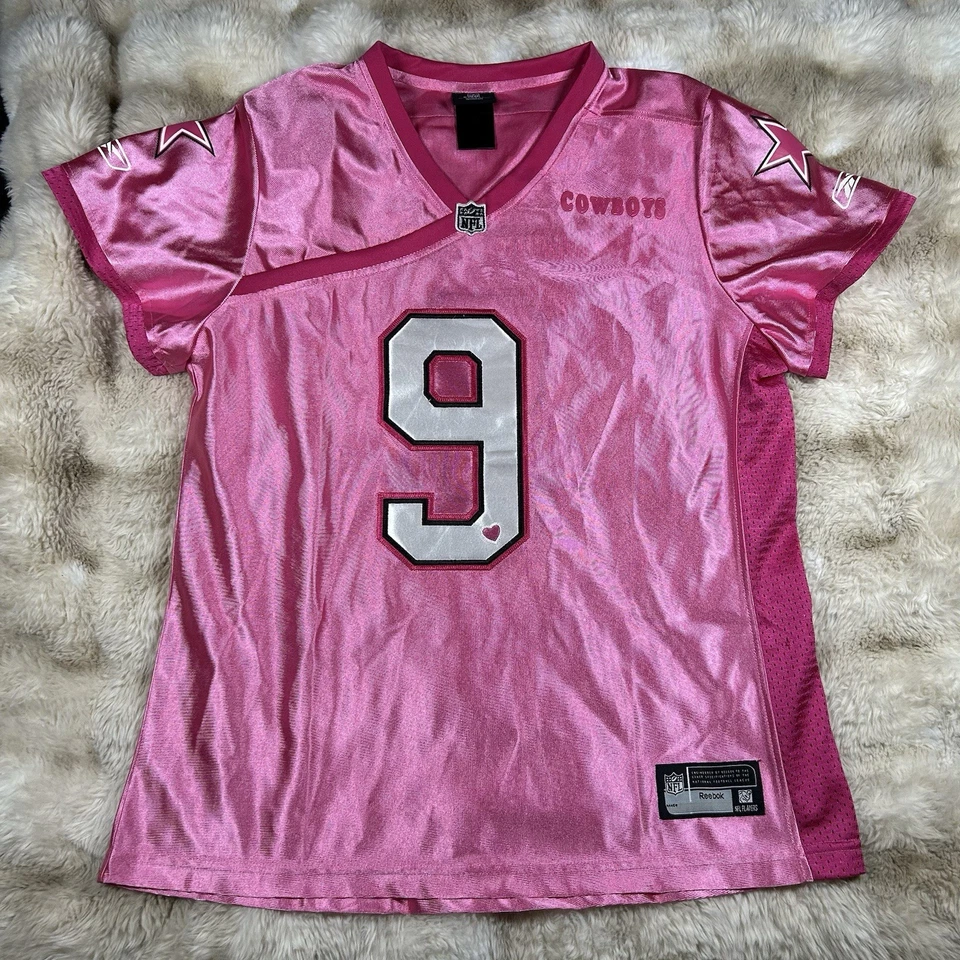Camiseta Oficial Mujer Dallas Cowboys Reebok NFL Tony Romo Bonita Rosa Talla XL Foto 1 de 4
