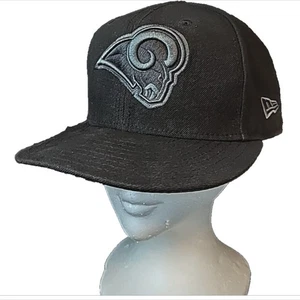 Gorra ajustada LA Rams NEW ERA 59Fifty 7 1/4 negra sobre negra - Imagen 1 de 12